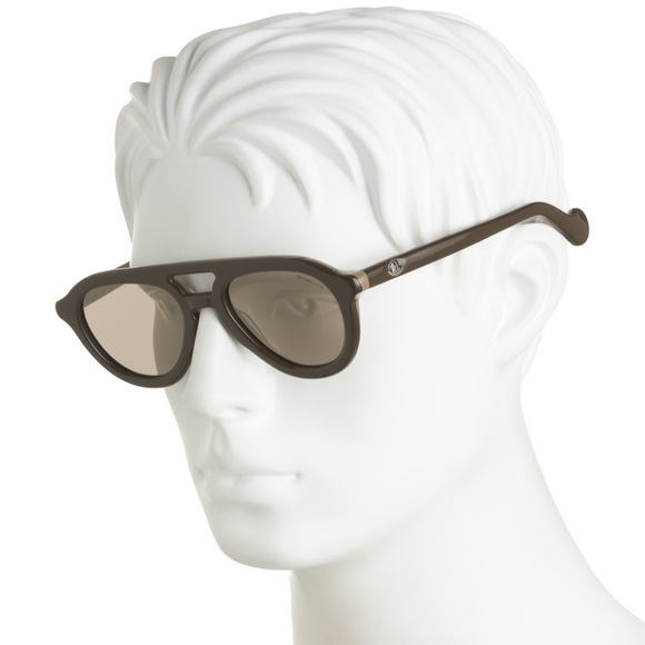 Moncler 52MM Aviator Sunglasses Dark Brown - Picture 3 of 10
